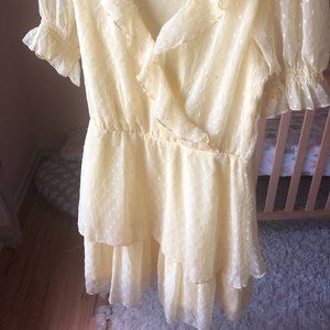 Yellow Ruffle Sleeve Sun Dress